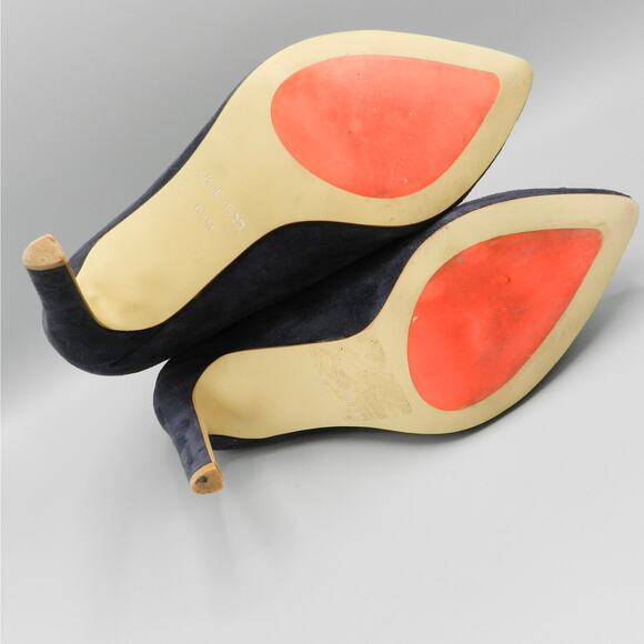 Joe's Scout‎ Studded Ankle Booties Navy Blue Suede Leather Spike Heel Stiletto - Picture 9 of 13